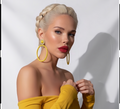 Soleil Muse silk hoop earrings, yellow silk with gold and pearl detail, lightweight statement jewelry by Dana Kelly